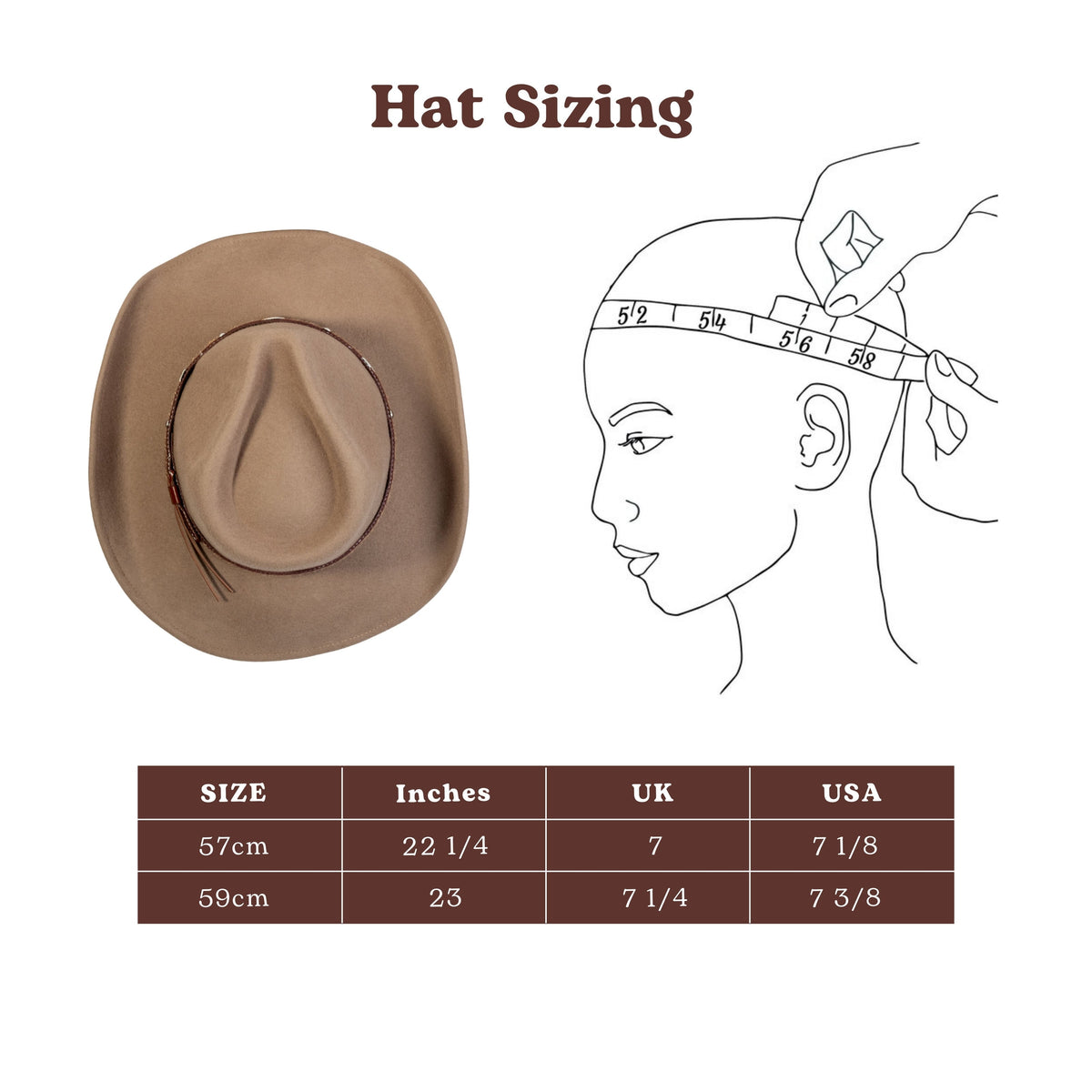 Bronze-toned wool felt cowboy hat with structured crown, view 3
