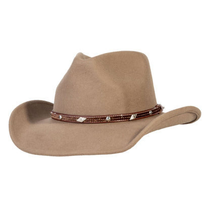 Bronze-toned wool felt cowboy hat with structured crown
