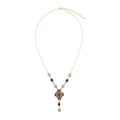 The Barcelona Turquoise and Onyx Y-Necklace, view 5