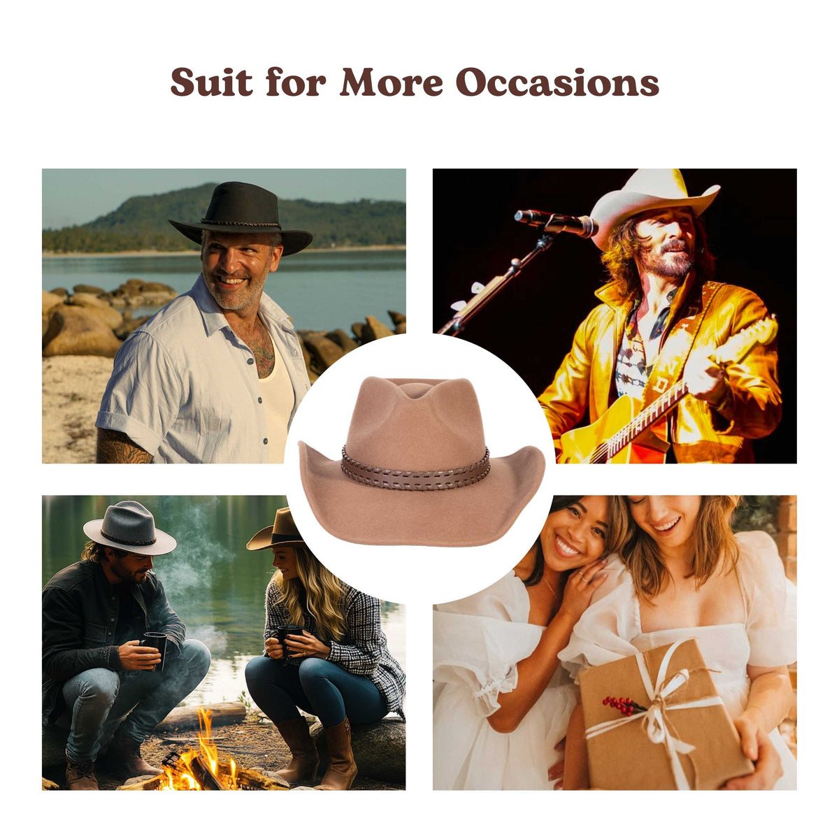 Outlander Tan Cowboy Hat by Mix Brown, view 2