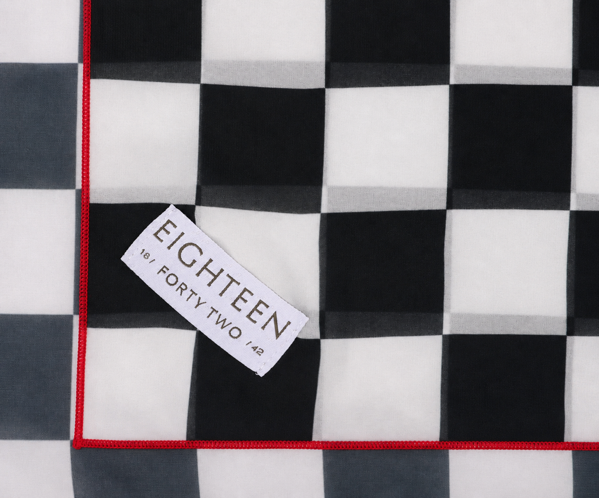 Checkered chiffon scarf, view 2