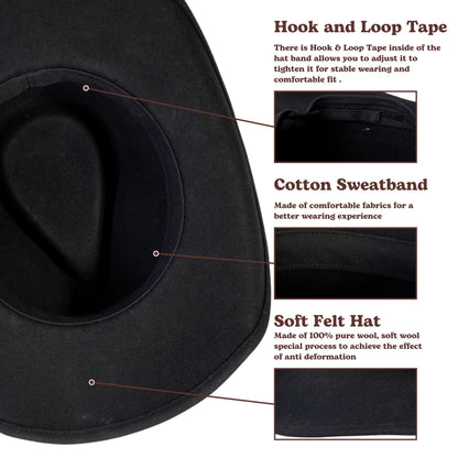 Rustler Black Cowboy Hat by Mix Brown