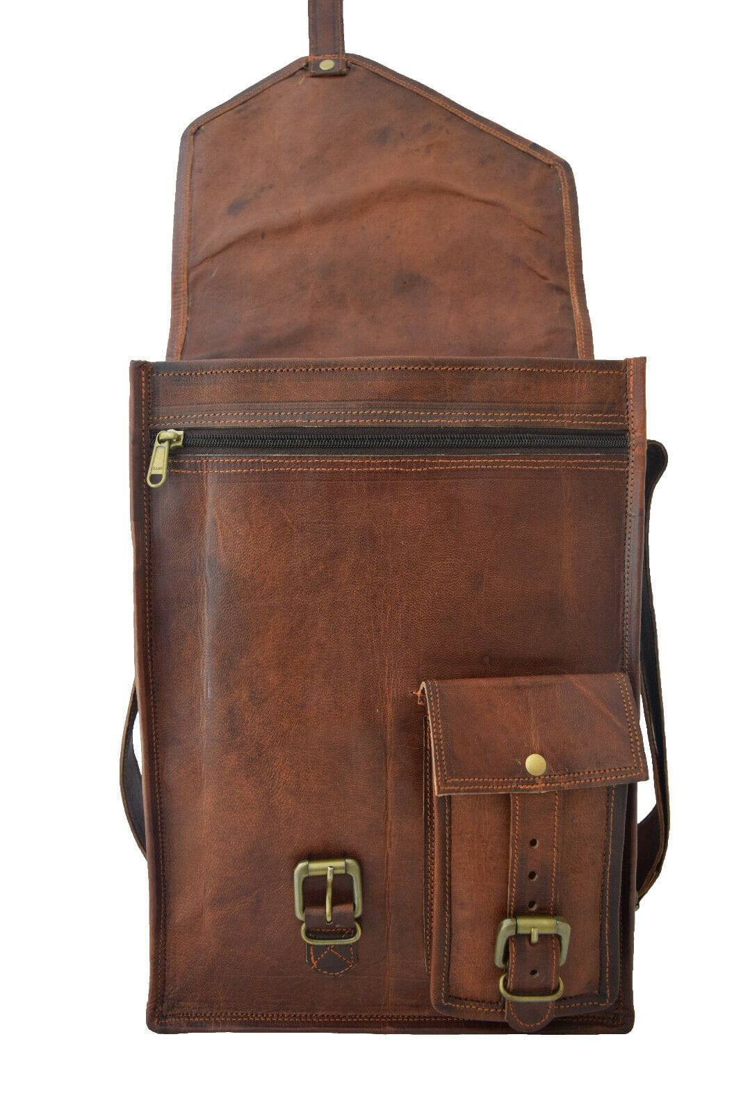 Vintage Brown Tablet Crossbody by Classy Leather Bags, view 2