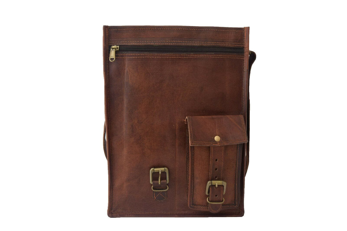 Vintage Brown Tablet Crossbody by Classy Leather Bags