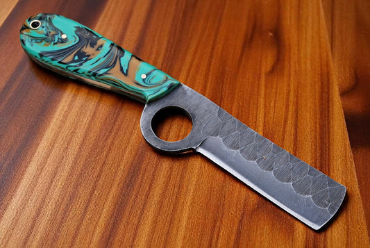 Carbon steel ranch bull cutter knife with resin handle