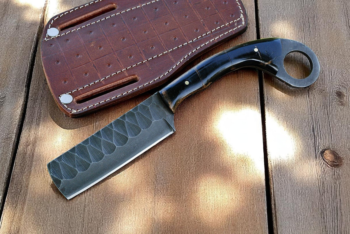 High carbon steel bull cutter knife with epoxy resin handle