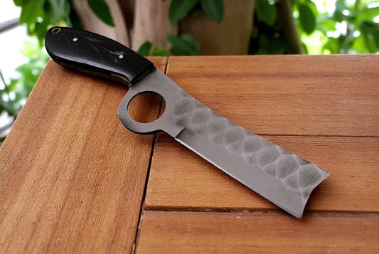 Forged steel bull cutter knife with resin handle