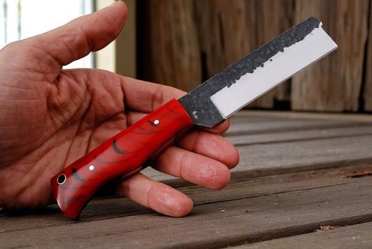 File steel cowboy bull cutter knife with resin handle