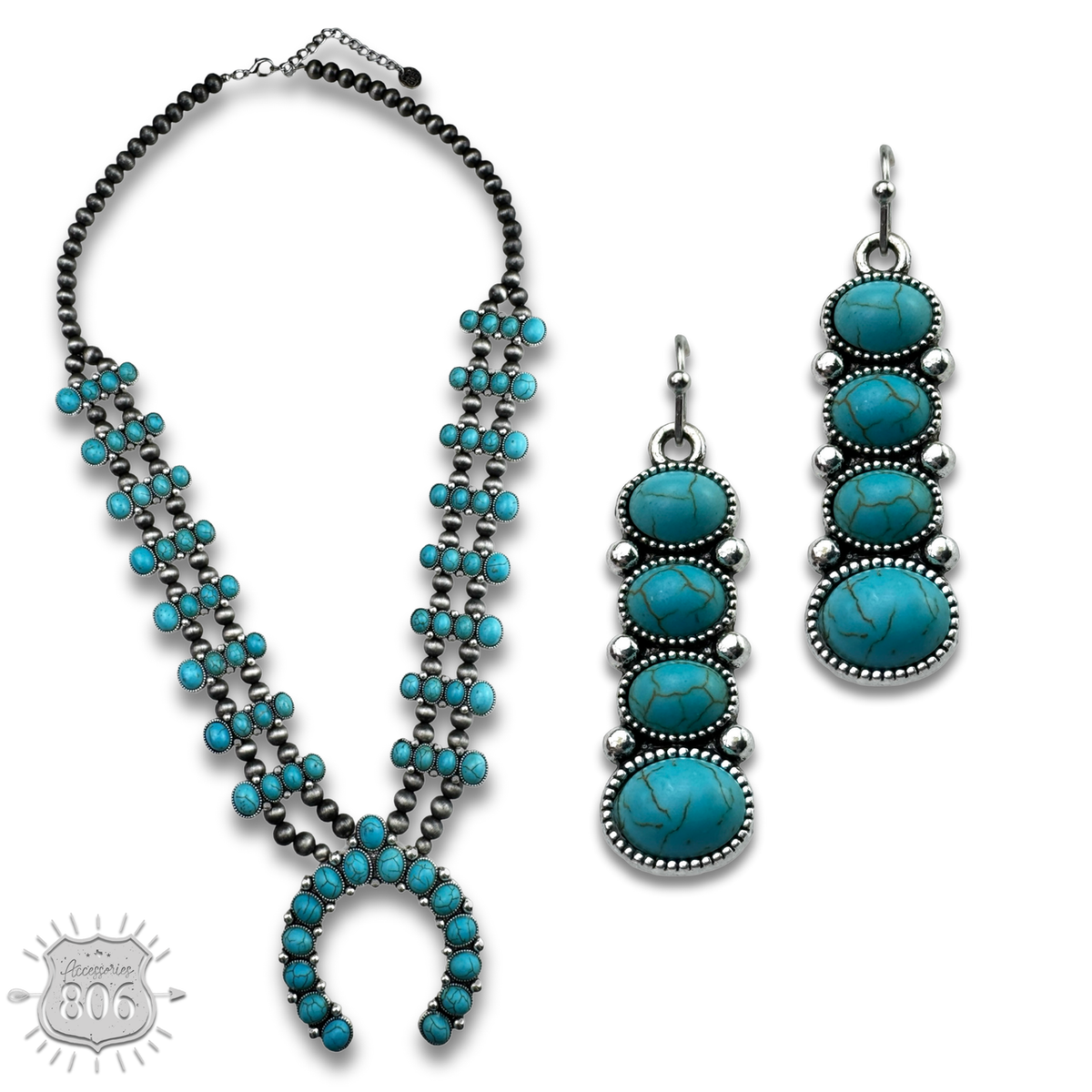 The Blue Stone Squash Blossom Set, view 2