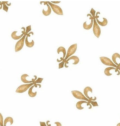 Black and gold fleur-de-lis chiffon scarf, view 2