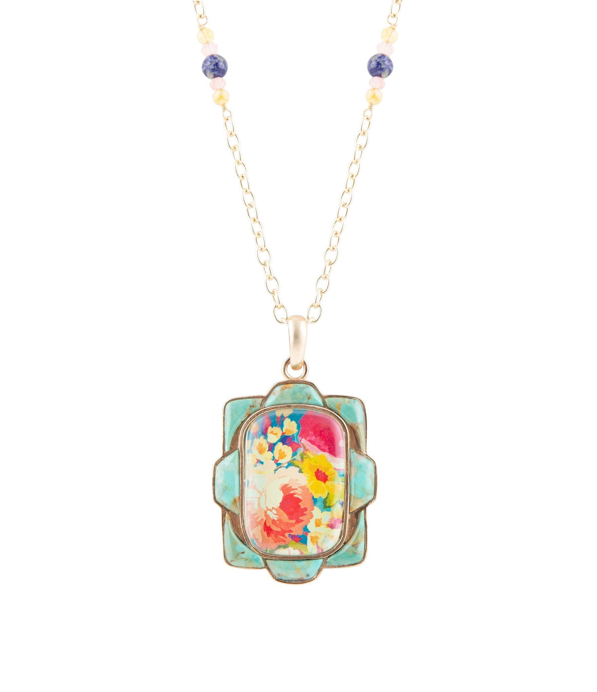 The Scenic Floral Turquoise Pendant