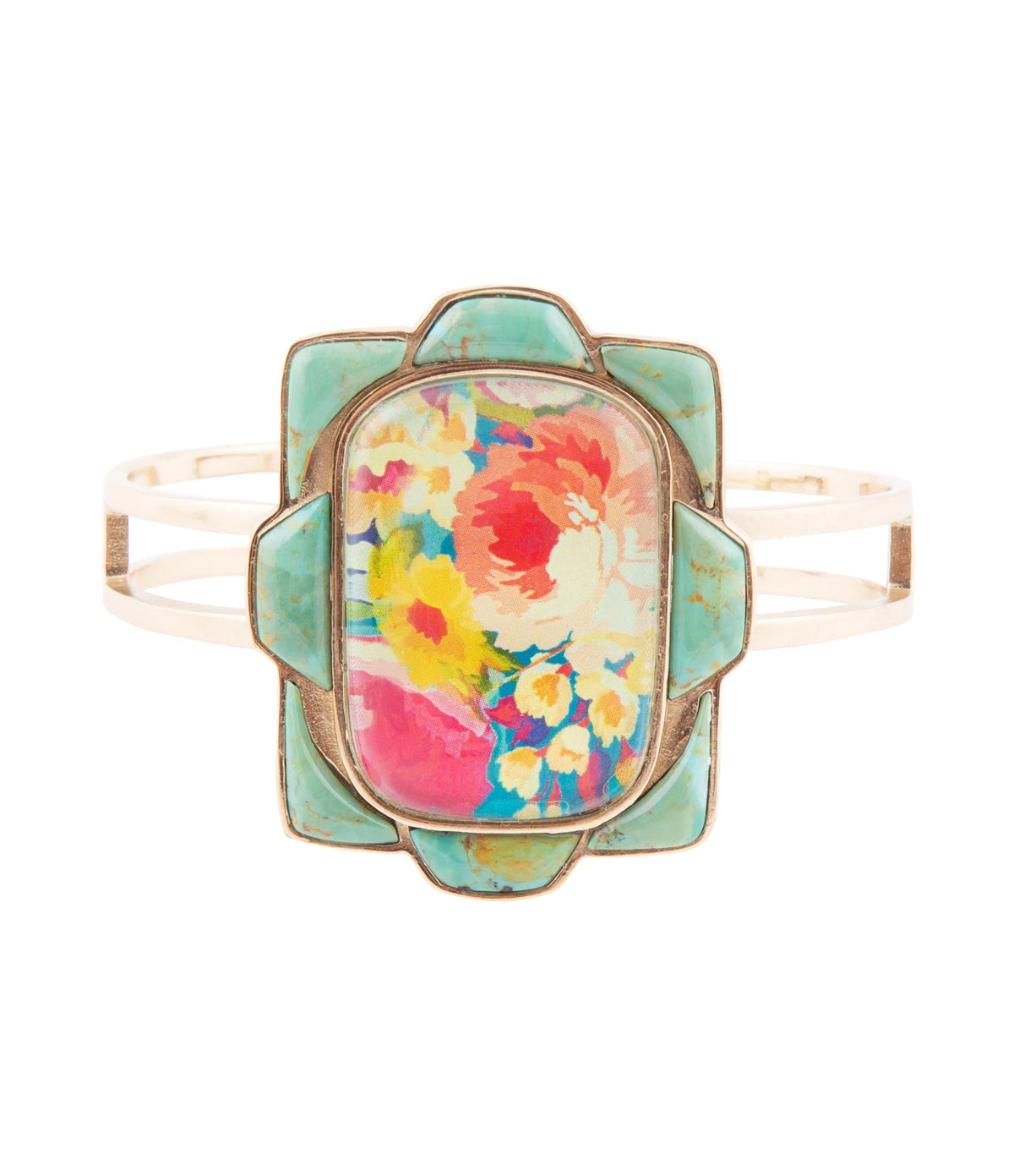 The Scenic Floral Turquoise Cuff, view 4