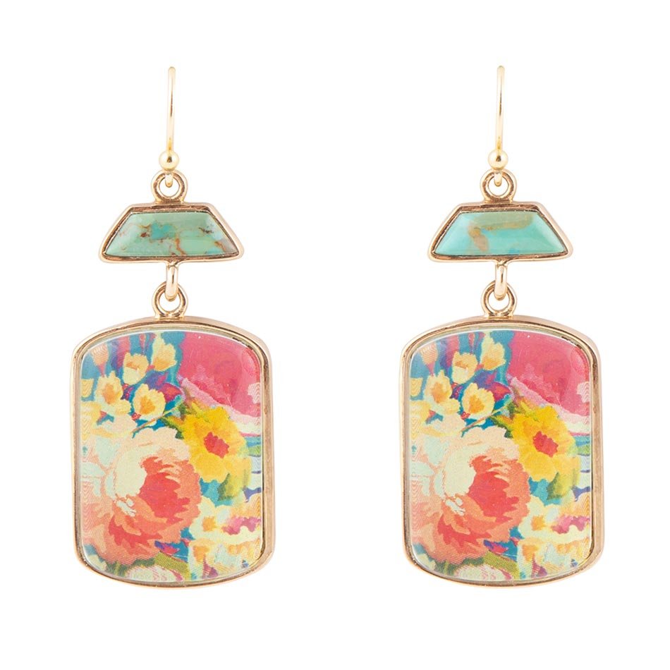 The Scenic Floral Turquoise Earrings