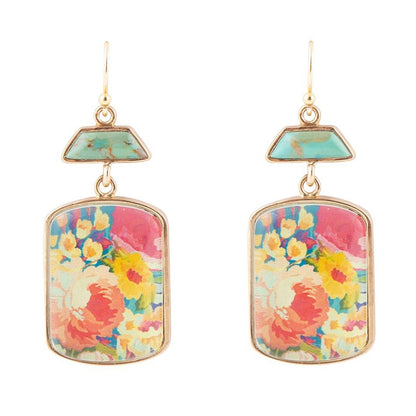 The Scenic Floral Turquoise Earrings