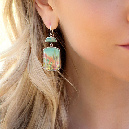 The Scenic Sedona Turquoise Drop Earrings, view 2