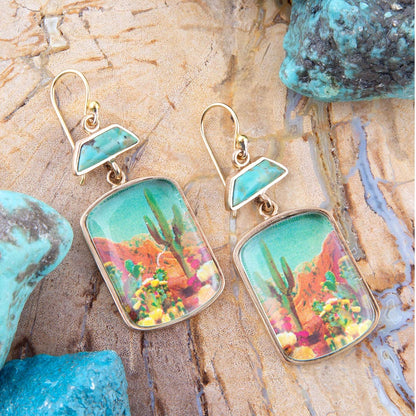 The Scenic Sedona Turquoise Drop Earrings, view 3