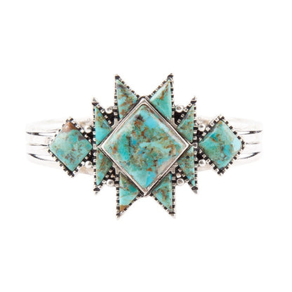 The Sharp Turquoise Sterling Cuff, view 4