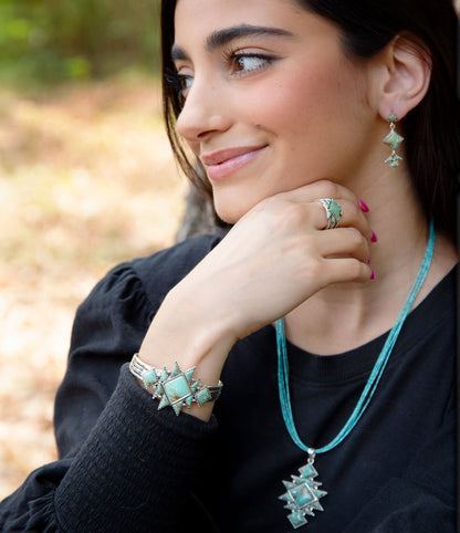 The Sharp Turquoise Sterling Cuff, view 2