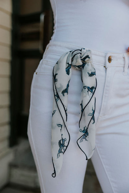 Running mustang chiffon scarf, view 5