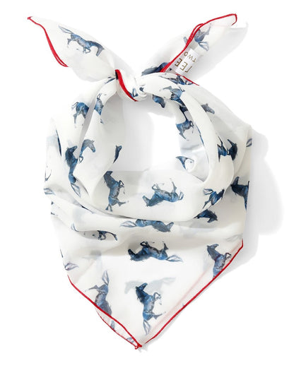 Running mustang chiffon scarf
