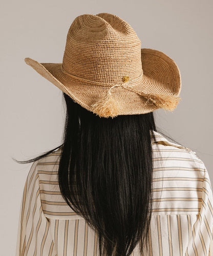 Packable Raffia Cattleman Hat by Gigi Pip, view 2