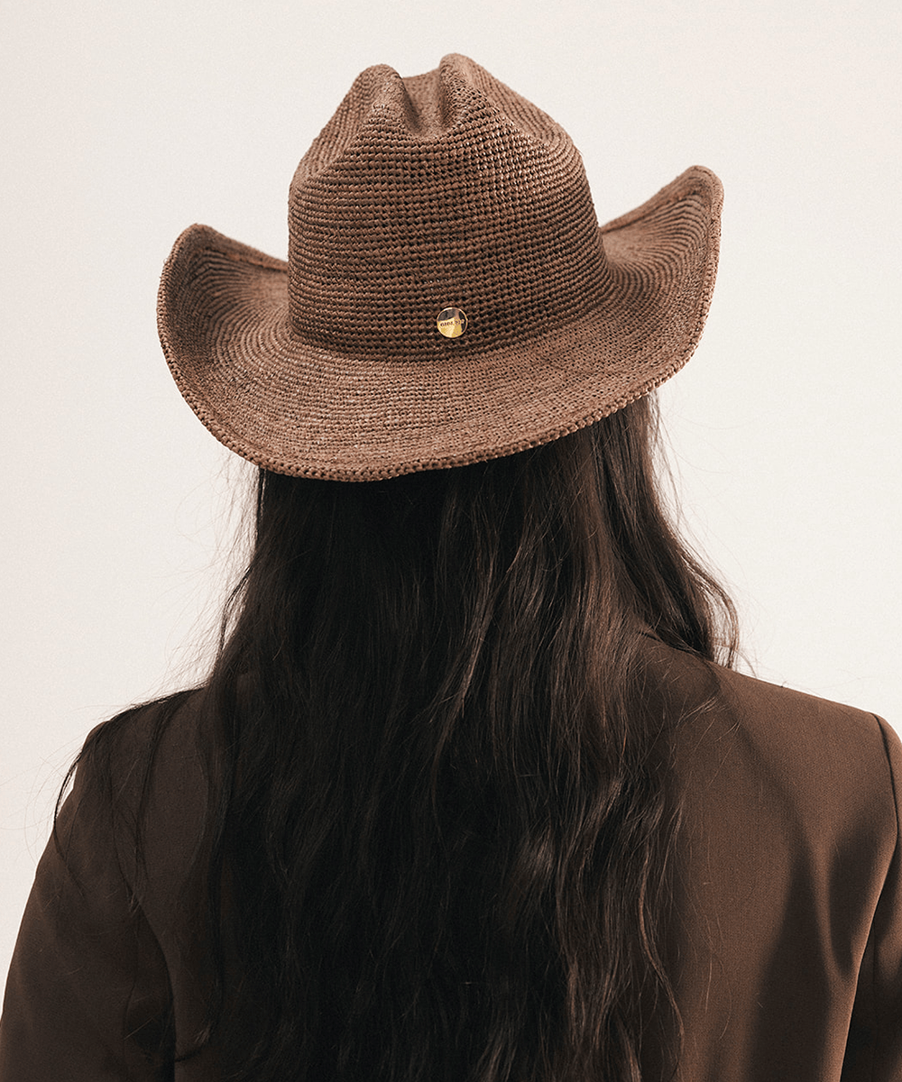 Packable Raffia Cattleman Hat by Gigi Pip, view 8