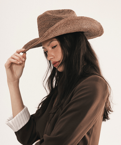 Packable Raffia Cattleman Hat by Gigi Pip, view 6