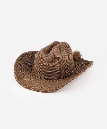 Packable Raffia Cattleman Hat in Chocolate by Gigi Pip