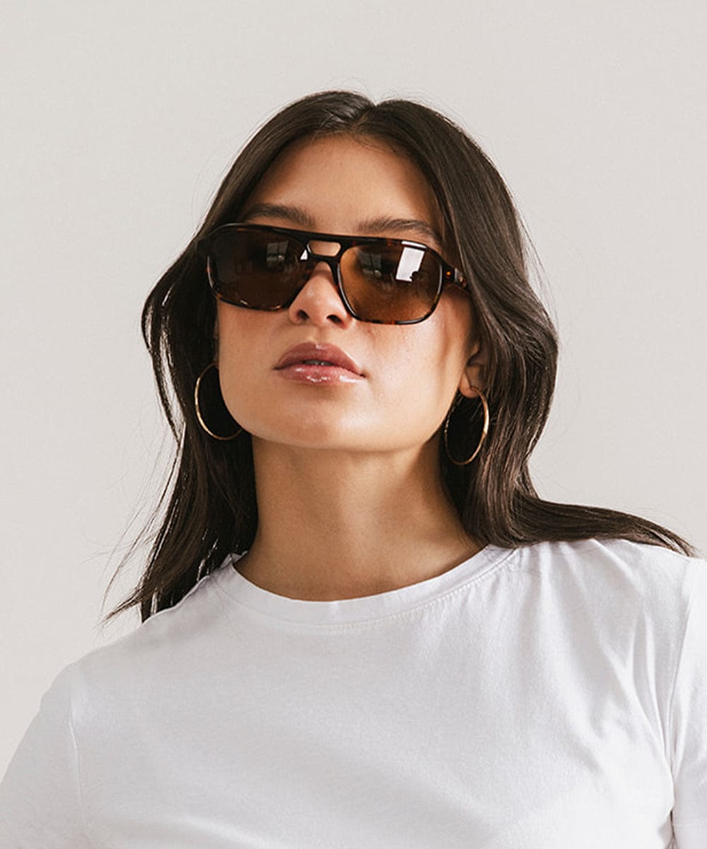 Beau Rectangular Aviator Sunglasses by Gigi Pip, view 4