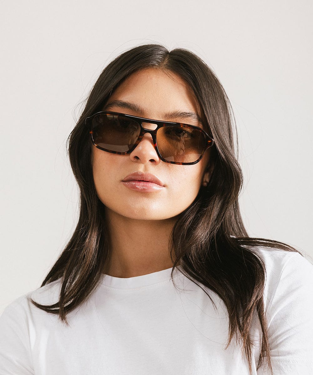 Beau Rectangular Aviator Sunglasses by Gigi Pip, view 2