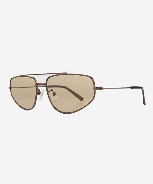 Bronze-brown metal aviator sunglasses with light brown lenses