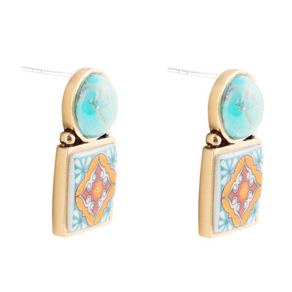 The Talavera Turquoise Drop Earrings, view 6