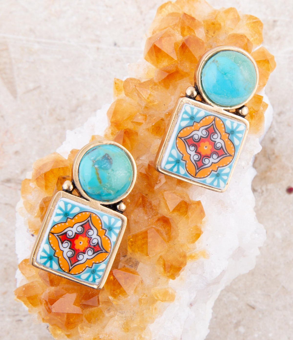 The Talavera Turquoise Drop Earrings, view 5