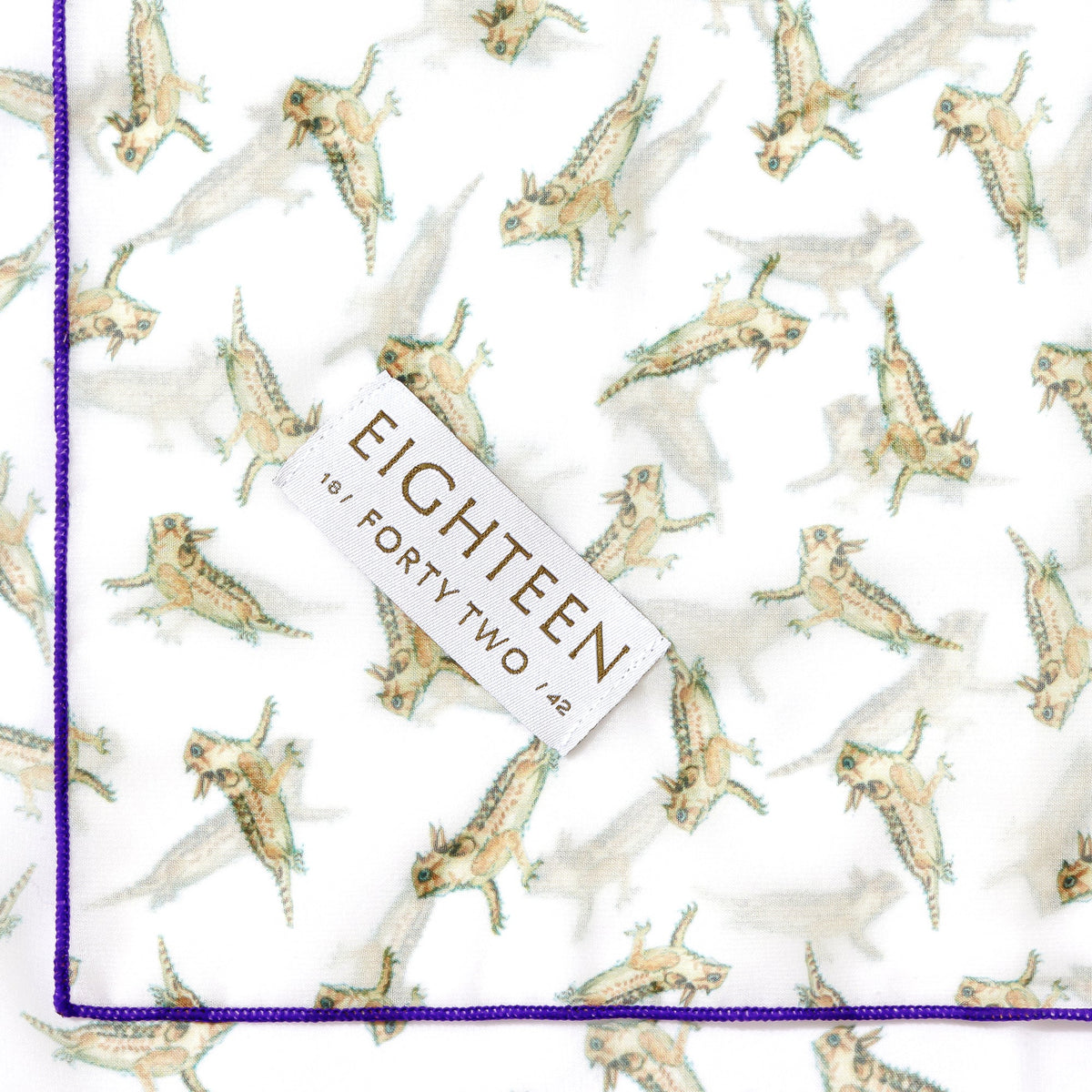 Horned frog chiffon scarf with purple edge, view 2