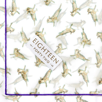 Horned frog chiffon scarf with purple edge, view 2