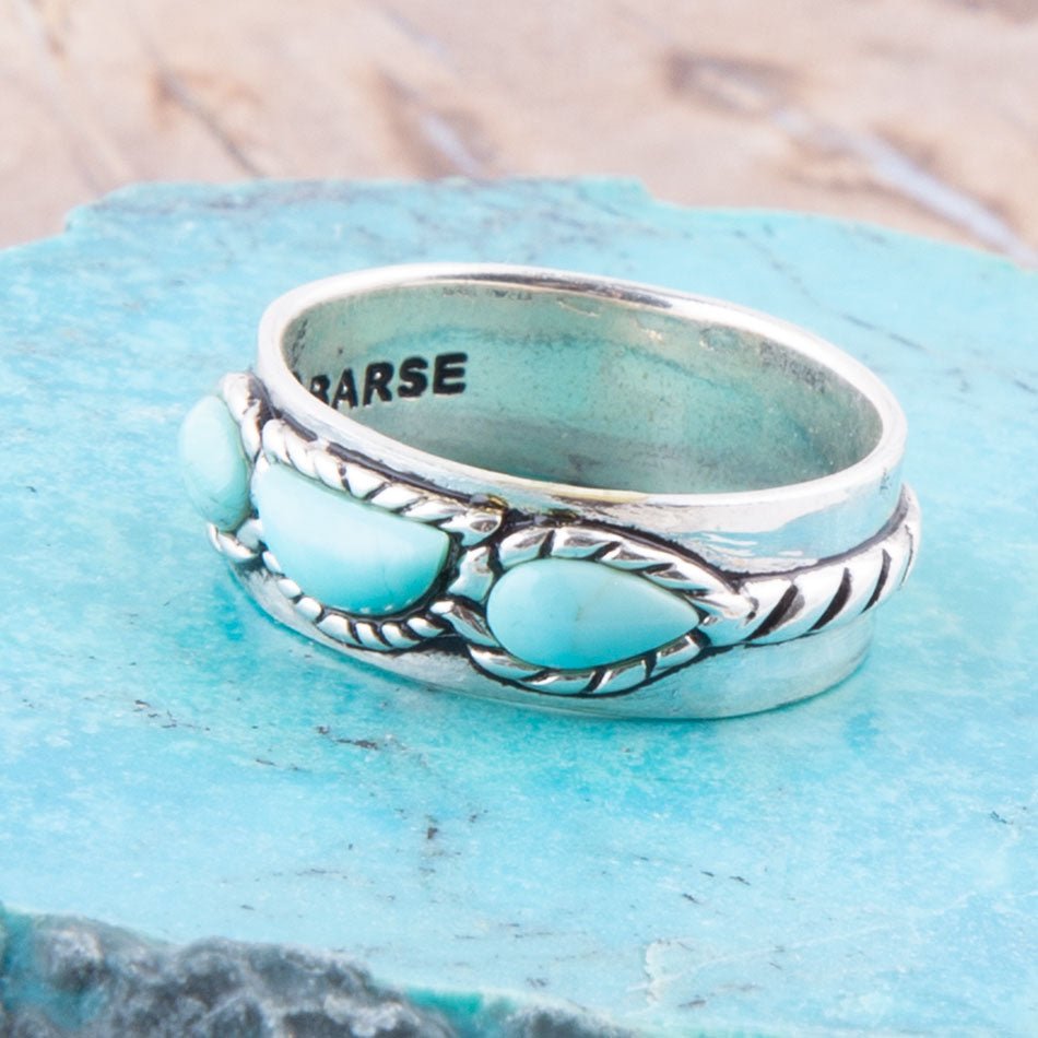 The Three-Stone Turquoise Ring, sterling silver, view 2