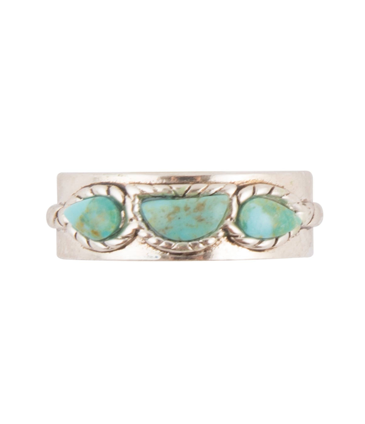 The Three-Stone Turquoise Ring, sterling silver, view 3