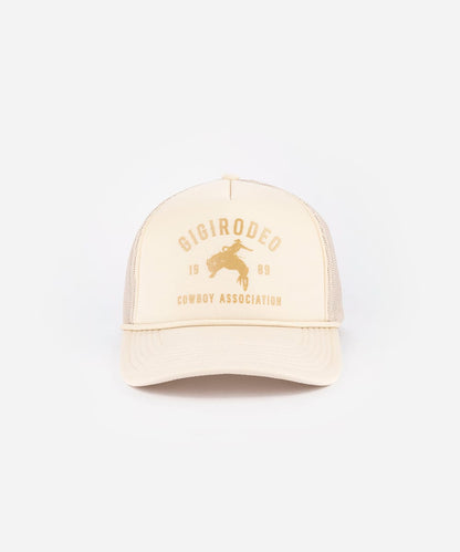 Bucking Bronco Trucker Hat in Cream by Gigi Pip