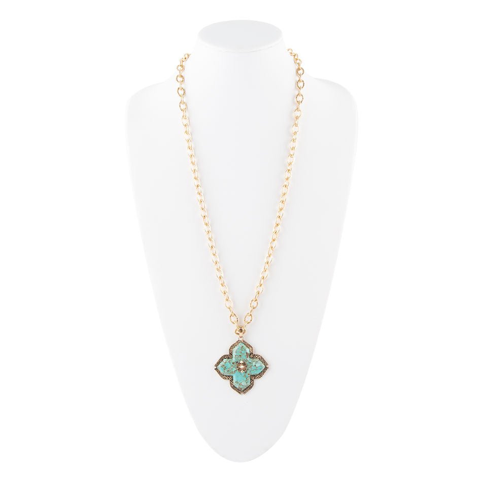 The Turquoise Maltese Cross Pendant, view 4