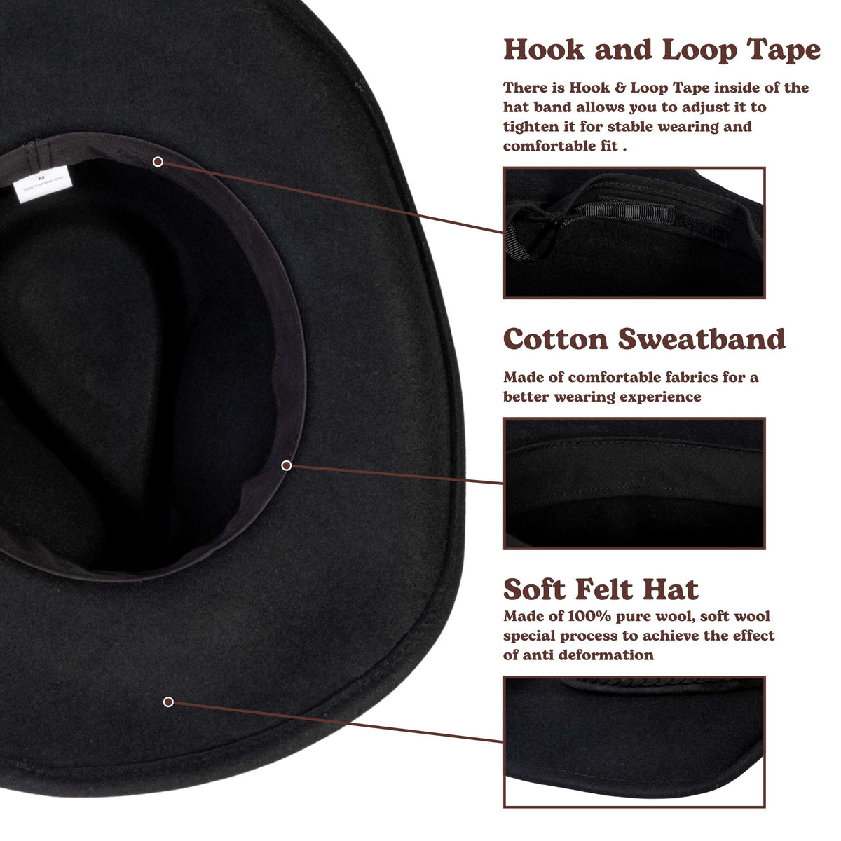 Turquoise Ridge Black Cowboy Hat by Mix Brown