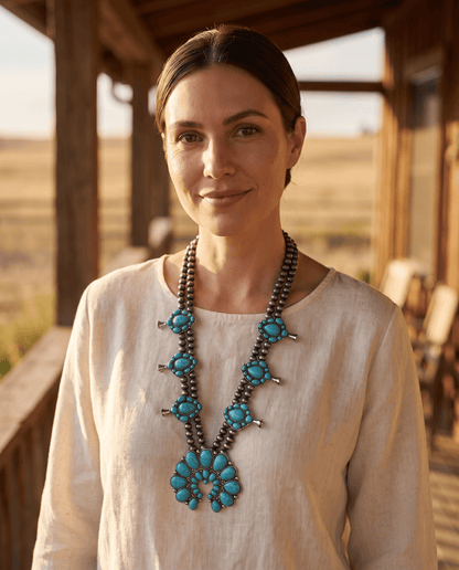 The Double-Strand Squash Blossom Necklace, view 5