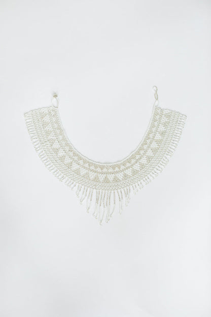 White Cascade Beaded Hat Necklace by Andeana Hats